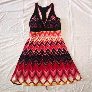 retro patterned racerback tank dress